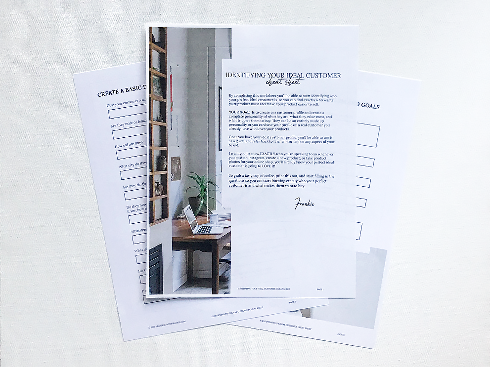 identify your ideal customer freebie creative branding